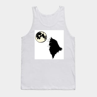 Halloween full moon black cat Tank Top